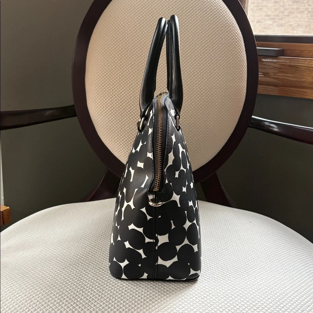 Kate Spade Black and White Polka Dot Satchel Bag Grove Street Printed